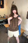 RAINY木耳レース襟チェックシャツ26SA43863S