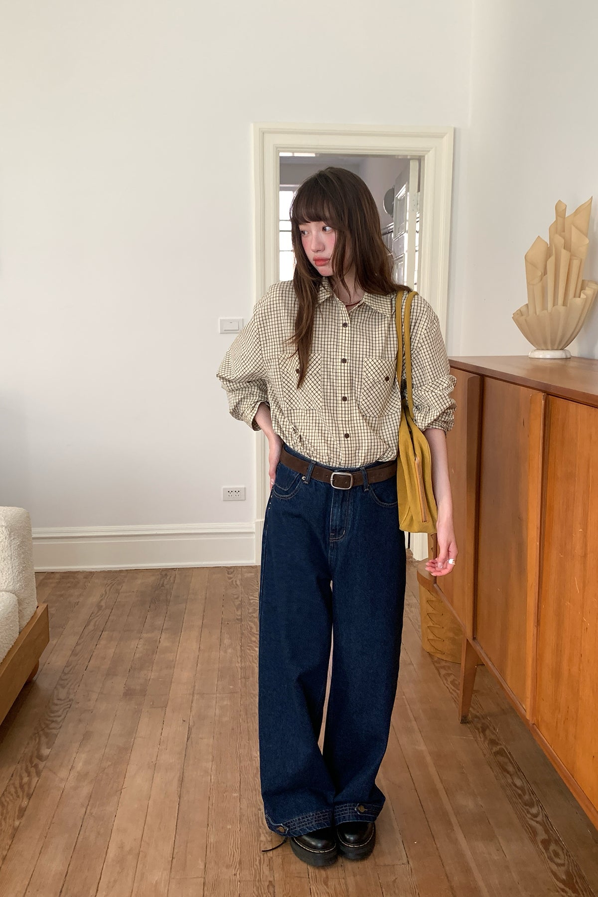 RAINYリラックス感たっぷりのチェック柄シャツ26FA43928J