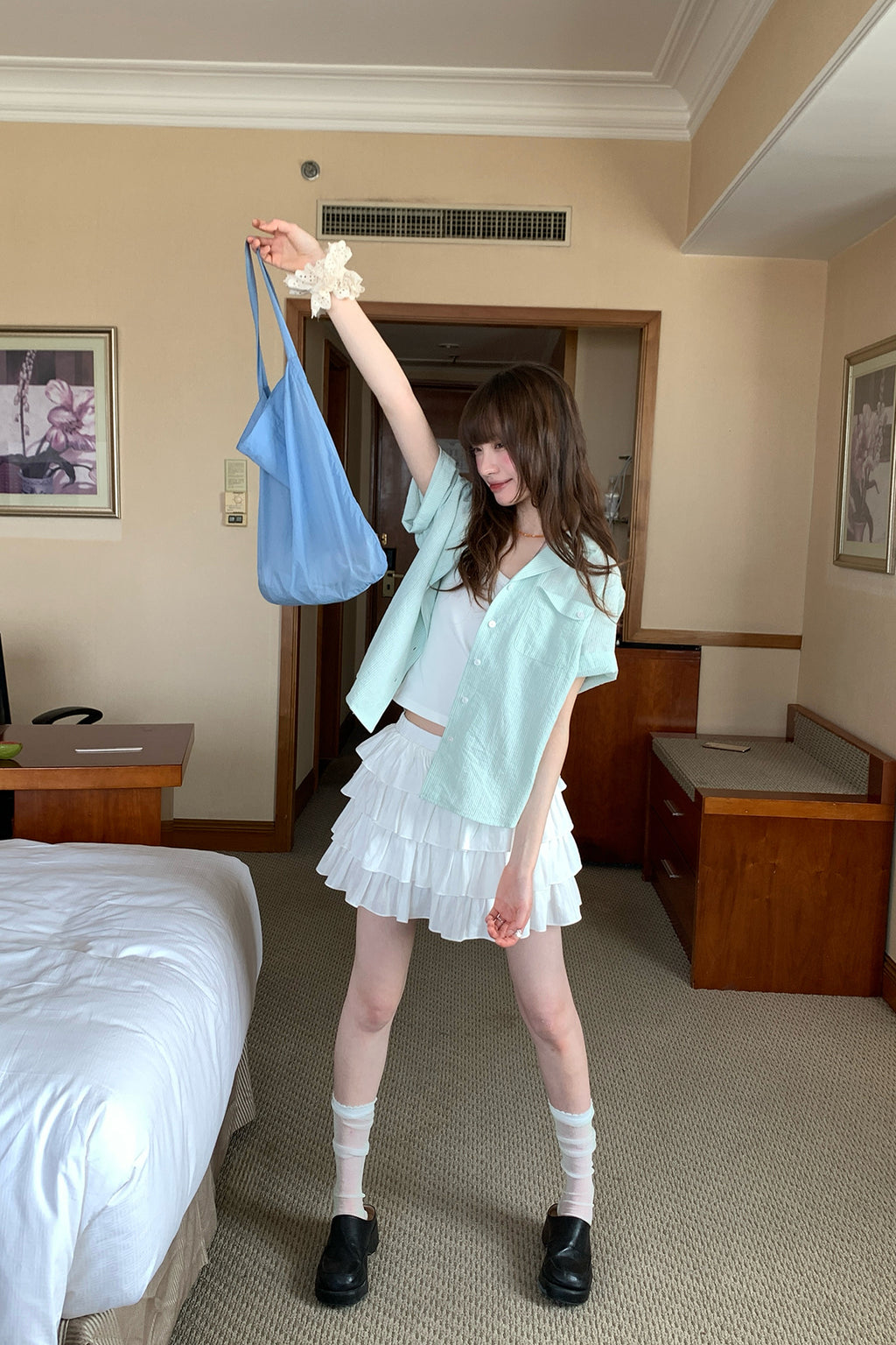 RAINY夏のフレッシュでラフなキューバネックシャツ26SA43693J