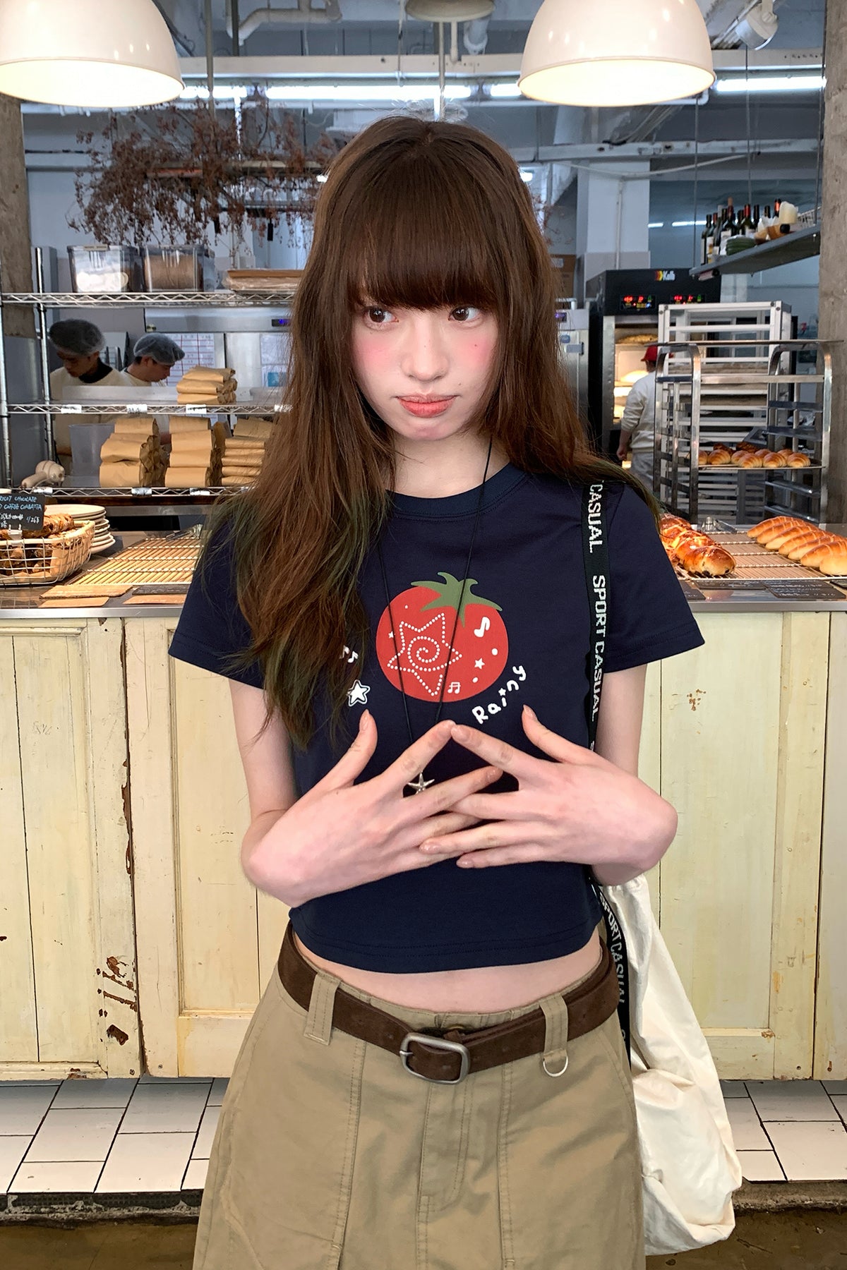 RAINY童趣トマトアルファベットプリントショートTシャツ26SA23722Q