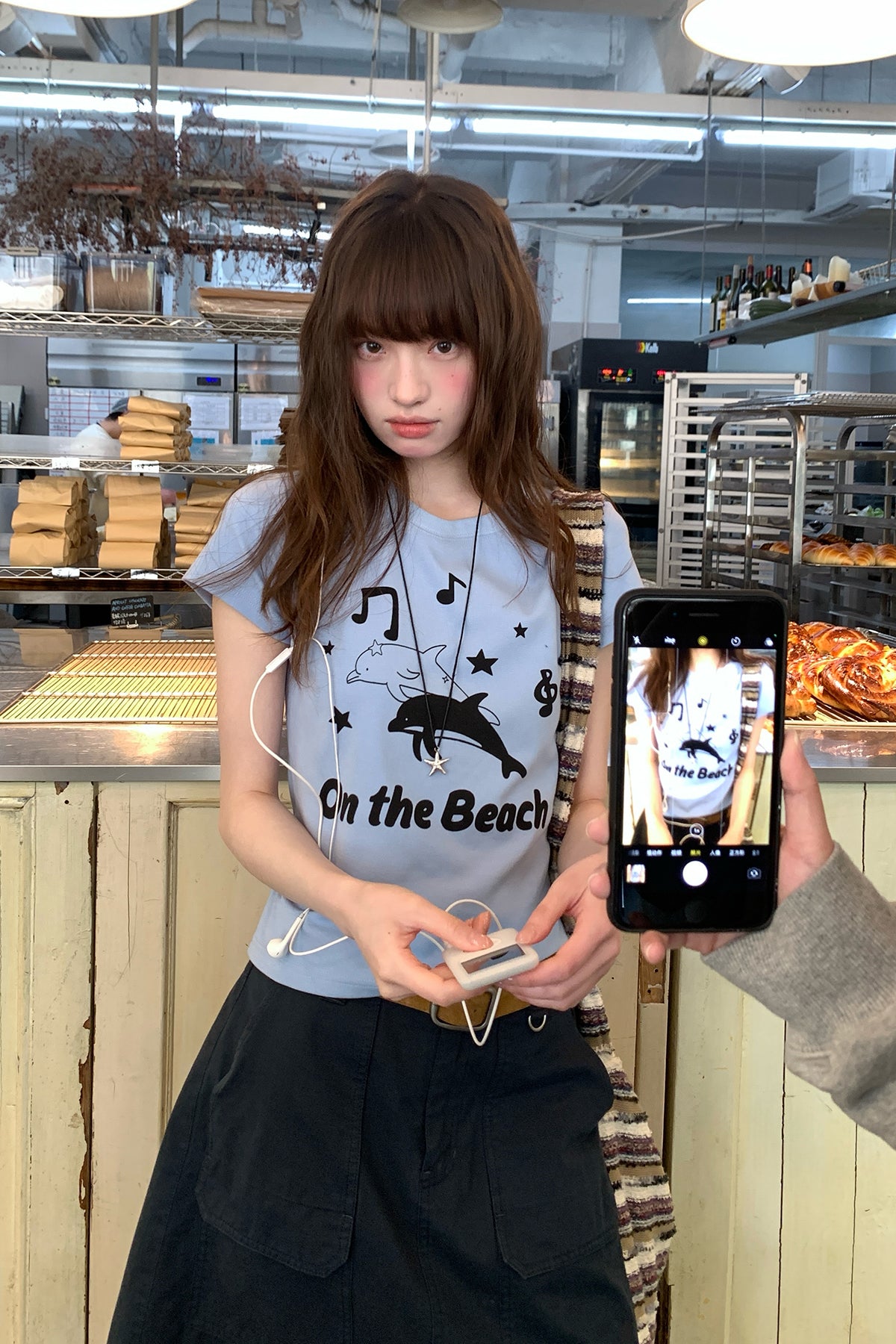 RAINYクルーネックイルカのアルファベットプリントTシャツ26SA23701Q