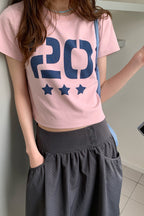 RAINYデジタルプリントラウンドネック半袖Tシャツ26SA23739Y