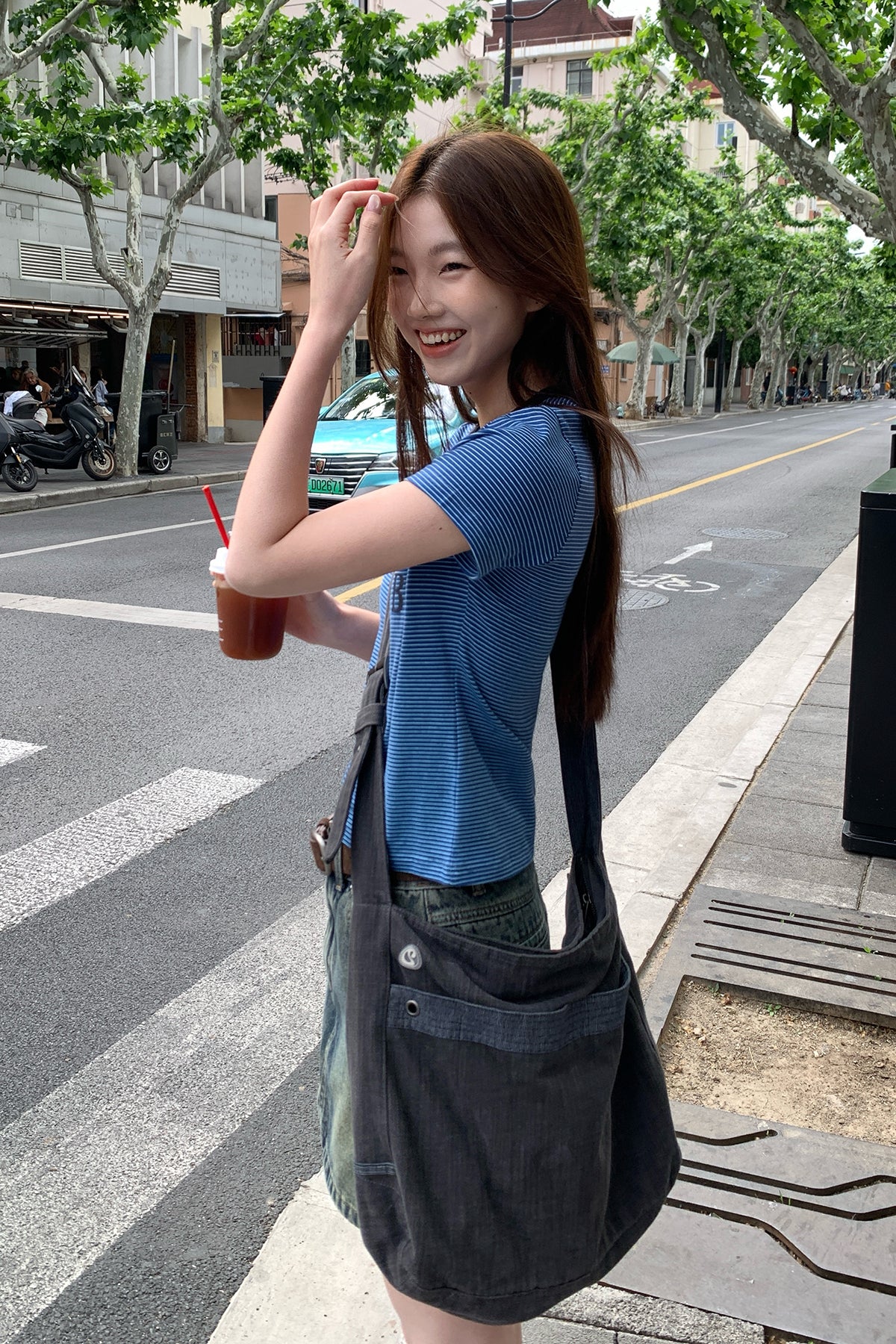 RAINYレトロ風アルファベットプリント半袖Tシャツ26SA23792X