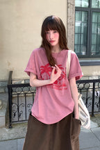 RAINY夏のカジュアルなだるさ感のあるココナツプリントTシャツ26SA23740Y