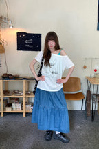 RAINY韓系音符ショルダーTシャツ26SA23888X