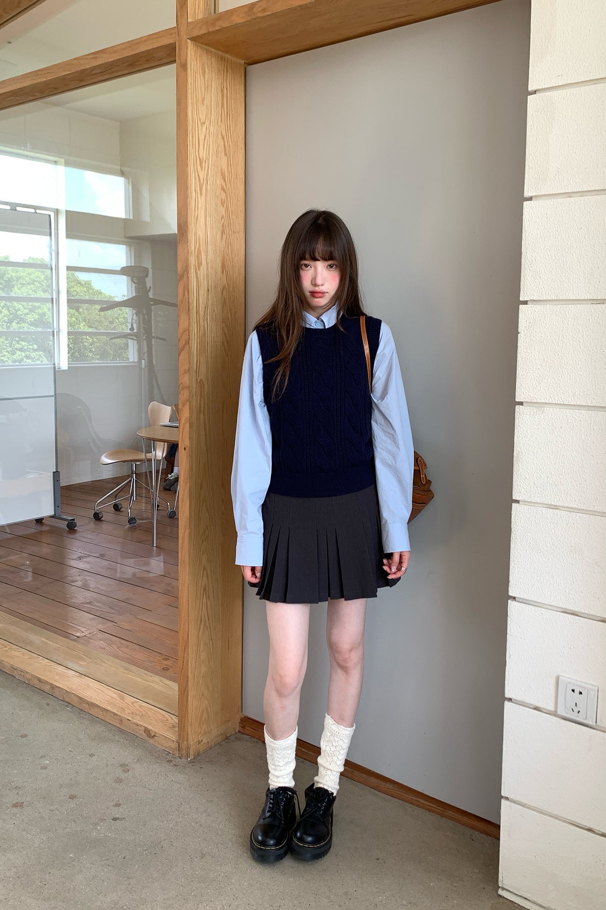 RAINY韓系定番麻編みベスト26FG23933X