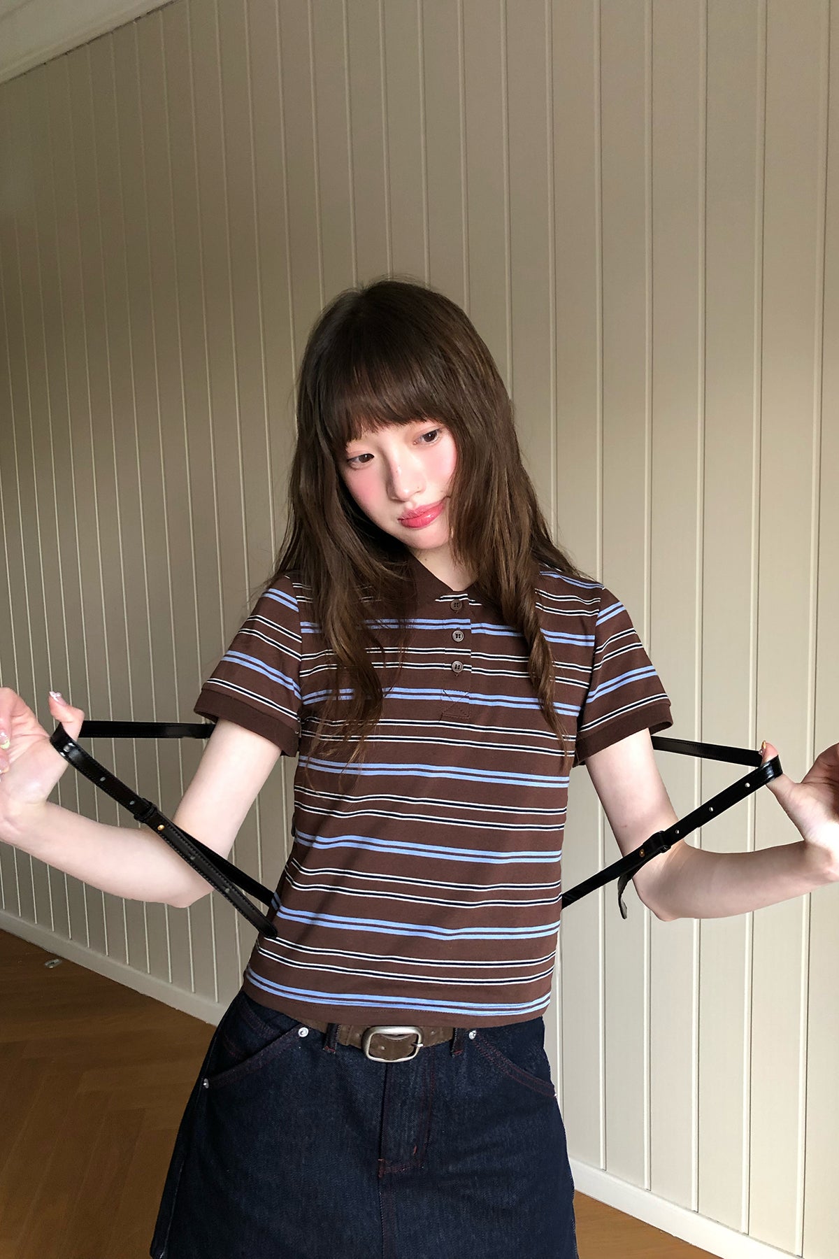 RAINY韓系レトロガーリーなインパクトカラーシンプルTシャツ26SA43750Q