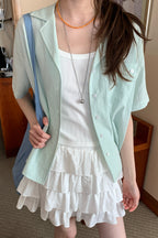 RAINY夏のフレッシュでラフなキューバネックシャツ26SA43693J