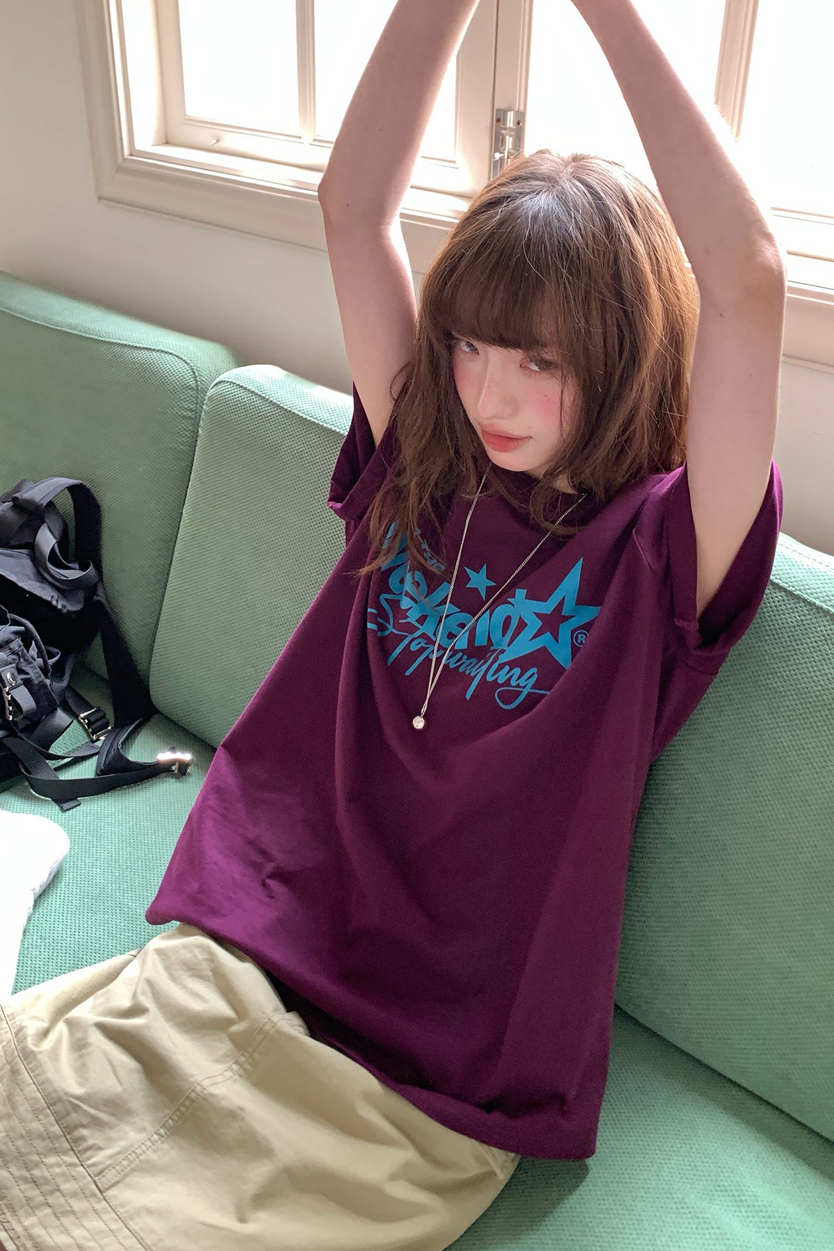 RAINYシンプルカジュアルアメリカンレトロプリントTシャツ26SA23762X