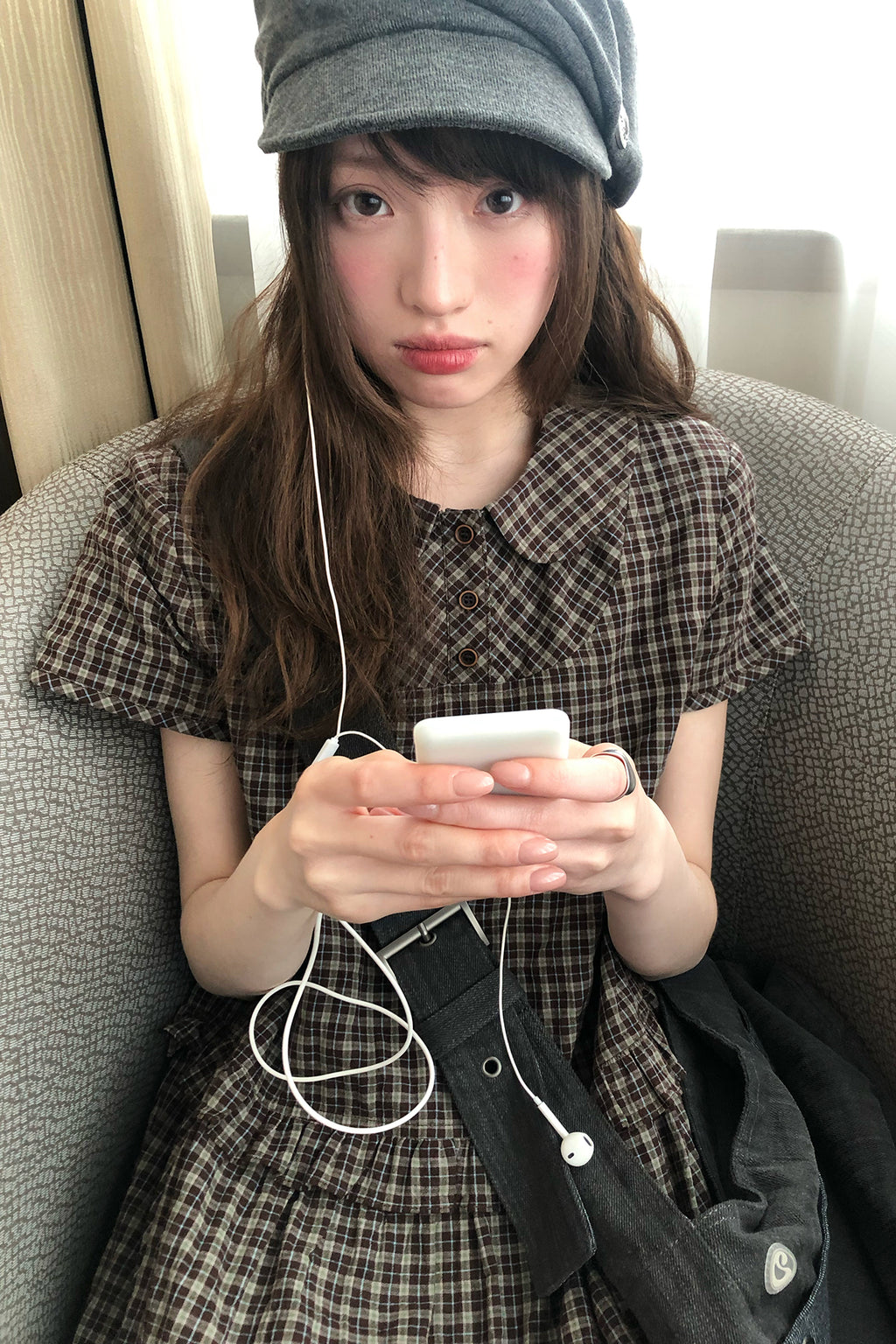 RAINY韓系ゆったりドールネックチェックワンピース26SC23688J