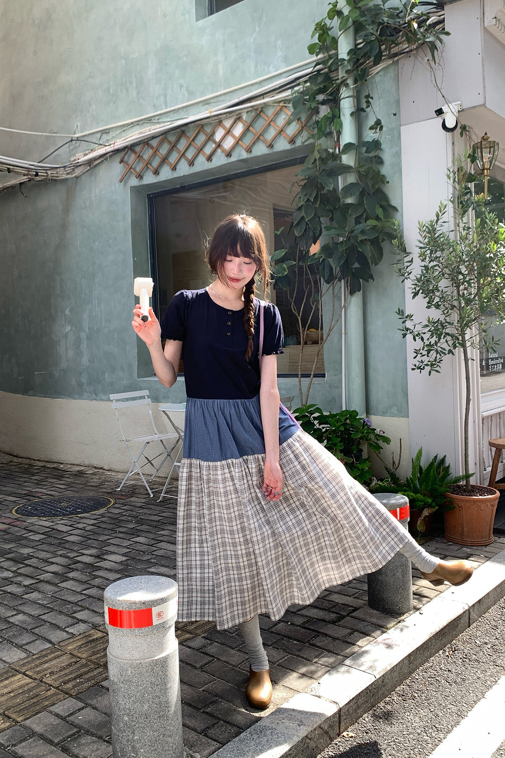 RAINY雰囲気感のあるパッチワークワンピース26SC23858J
