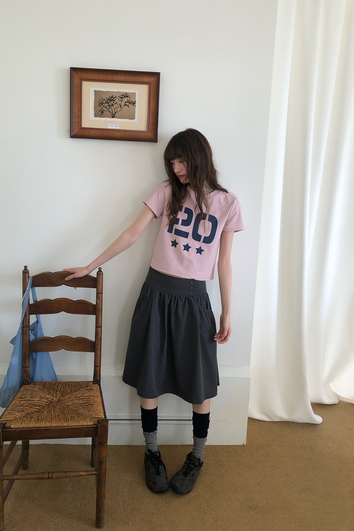 RAINYデジタルプリントラウンドネック半袖Tシャツ26SA23739Y