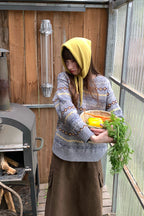 RAINY レトロ北欧風フェアアイル柄クルーネックニット 柄ニットセーター 26WG13974F