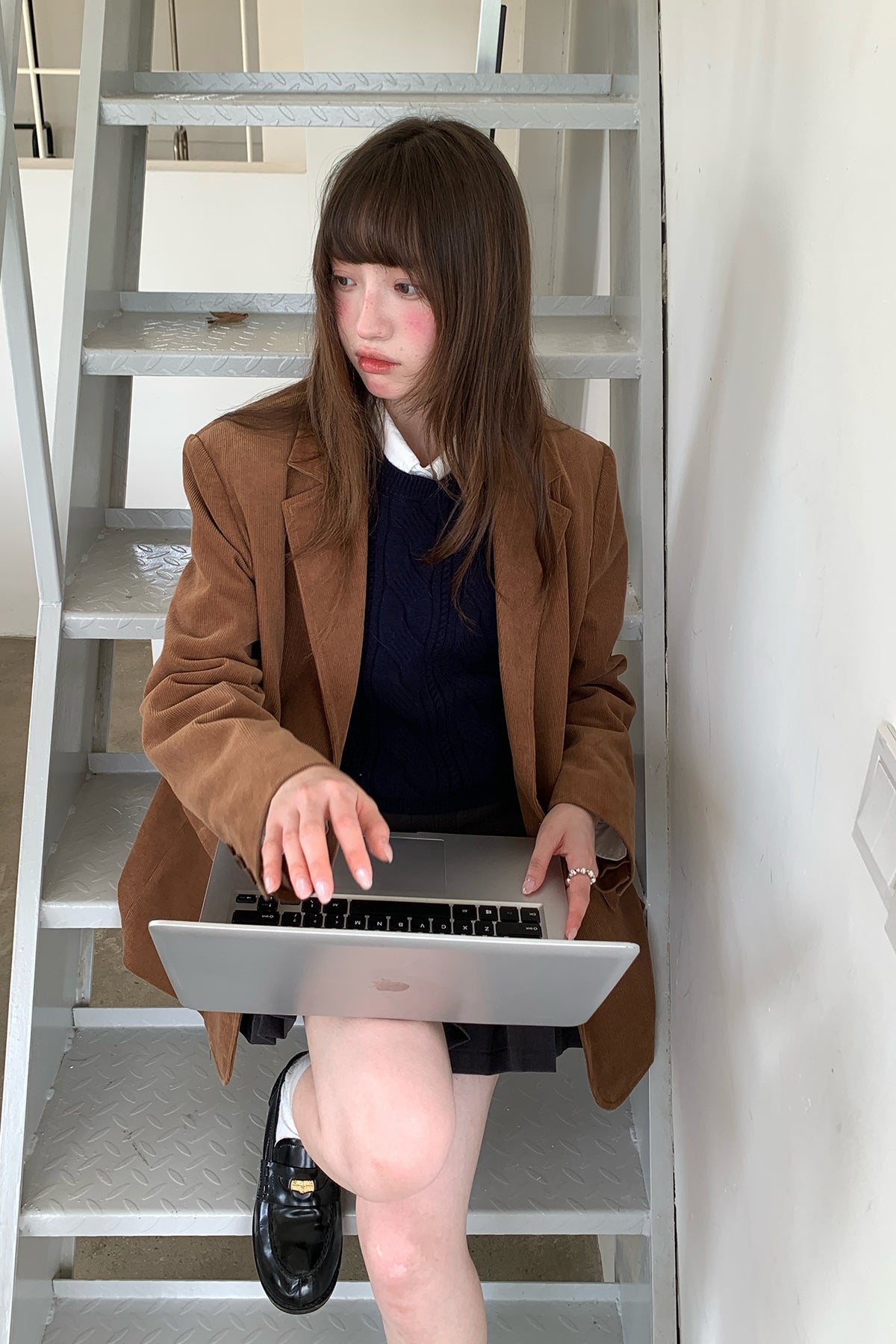 RAINY韓系定番麻編みベスト26FG23933X