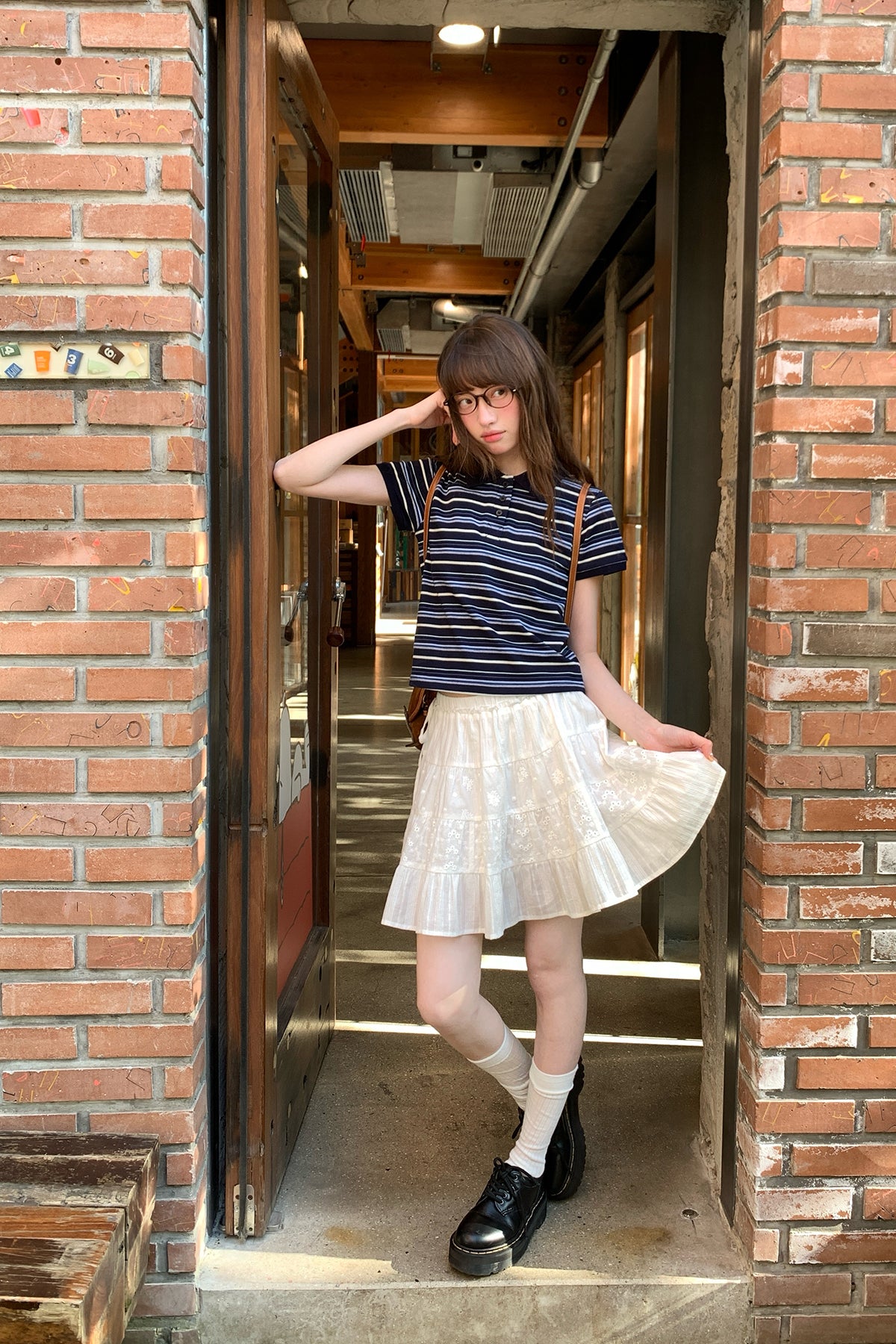 RAINY韓系レトロガーリーなインパクトカラーシンプルTシャツ26SA43750Q