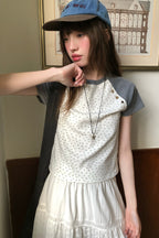 RAINYシックなストライプの花柄Tシャツ26SA23705Q