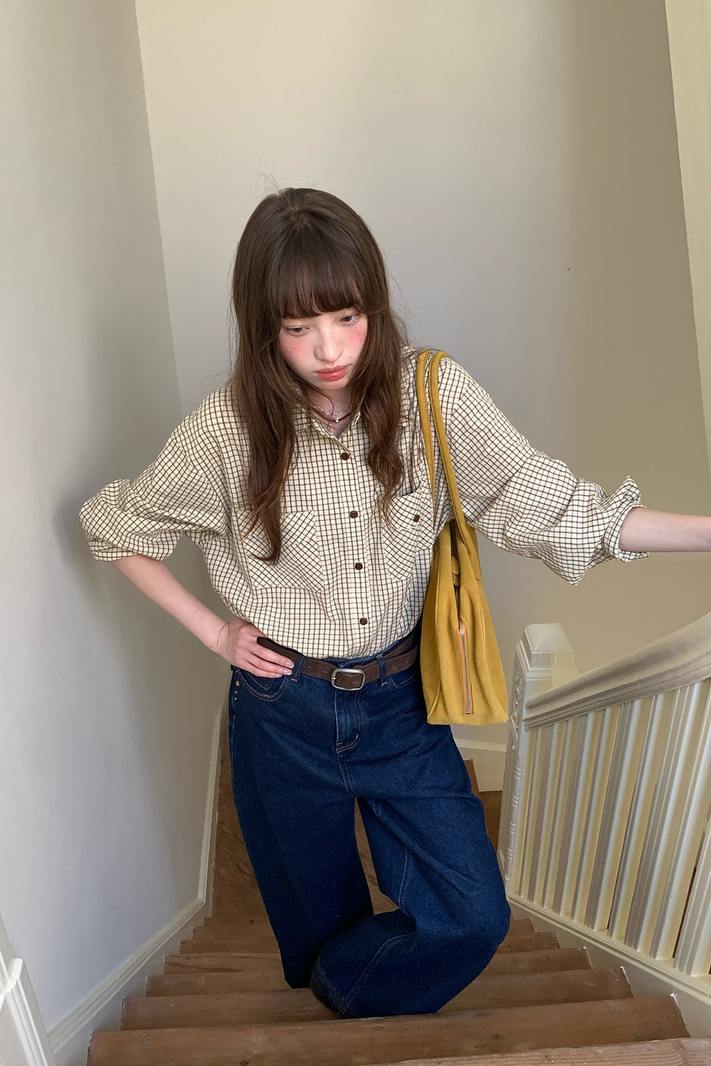 RAINYリラックス感たっぷりのチェック柄シャツ26FA43928J