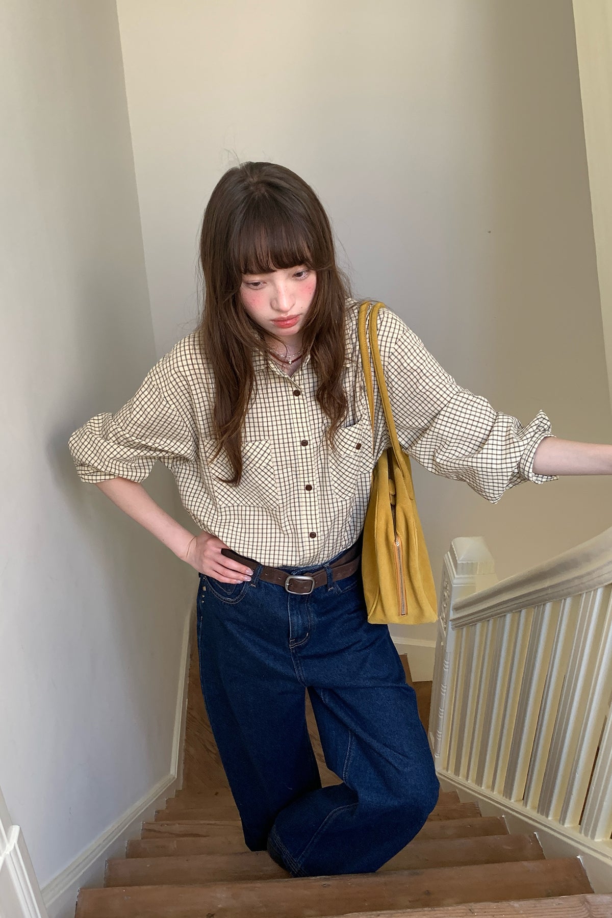 RAINYリラックス感たっぷりのチェック柄シャツ26FA43928J