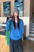 RAIN フェミニンVネック ベーシックニットセーター26FG13908J