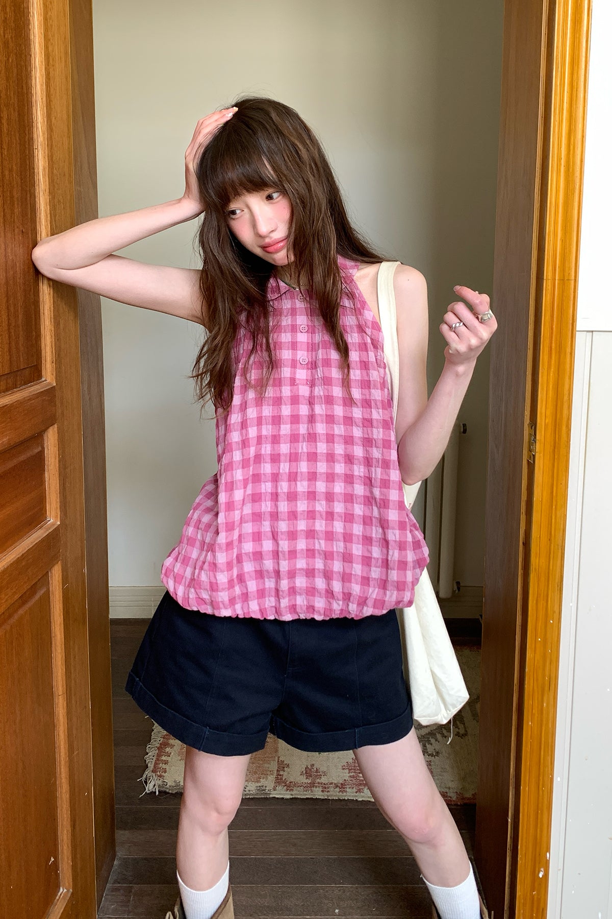 RAINY韓系優しいドールネックネックタンクトップ26SA33744J