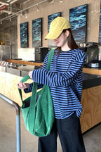 RAINY気だるい快適ストライプ刺繍Tシャツ26FA23914X