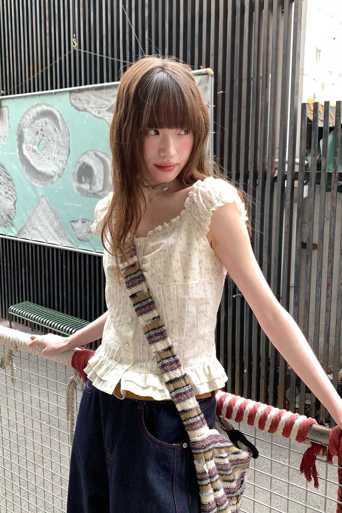 RAINYスウィートフィット少女感木耳もとブラウス26SA33685X