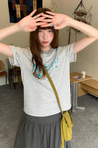 RAINYクラッシュカラーストライプ音符Tシャツ26SA23872Q