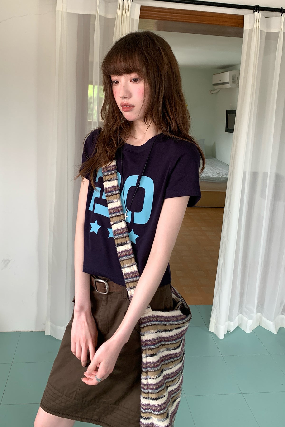 RAINYデジタルプリントラウンドネック半袖Tシャツ26SA23739Y