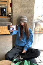 RAIN フェミニンVネック ベーシックニットセーター26FG13908J