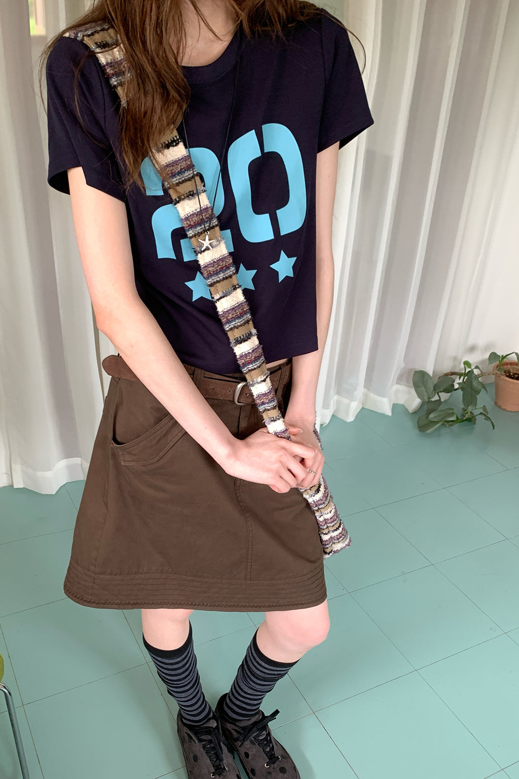 RAINYデジタルプリントラウンドネック半袖Tシャツ26SA23739Y