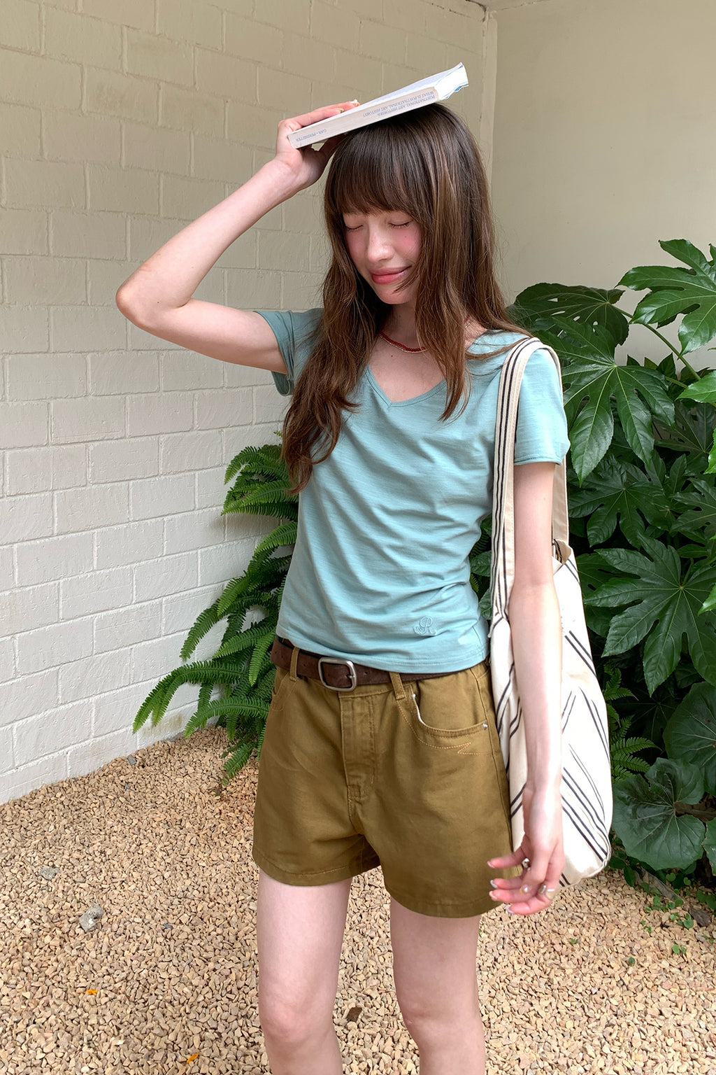 RAINY竹節VネックTシャツ26SA23817Q