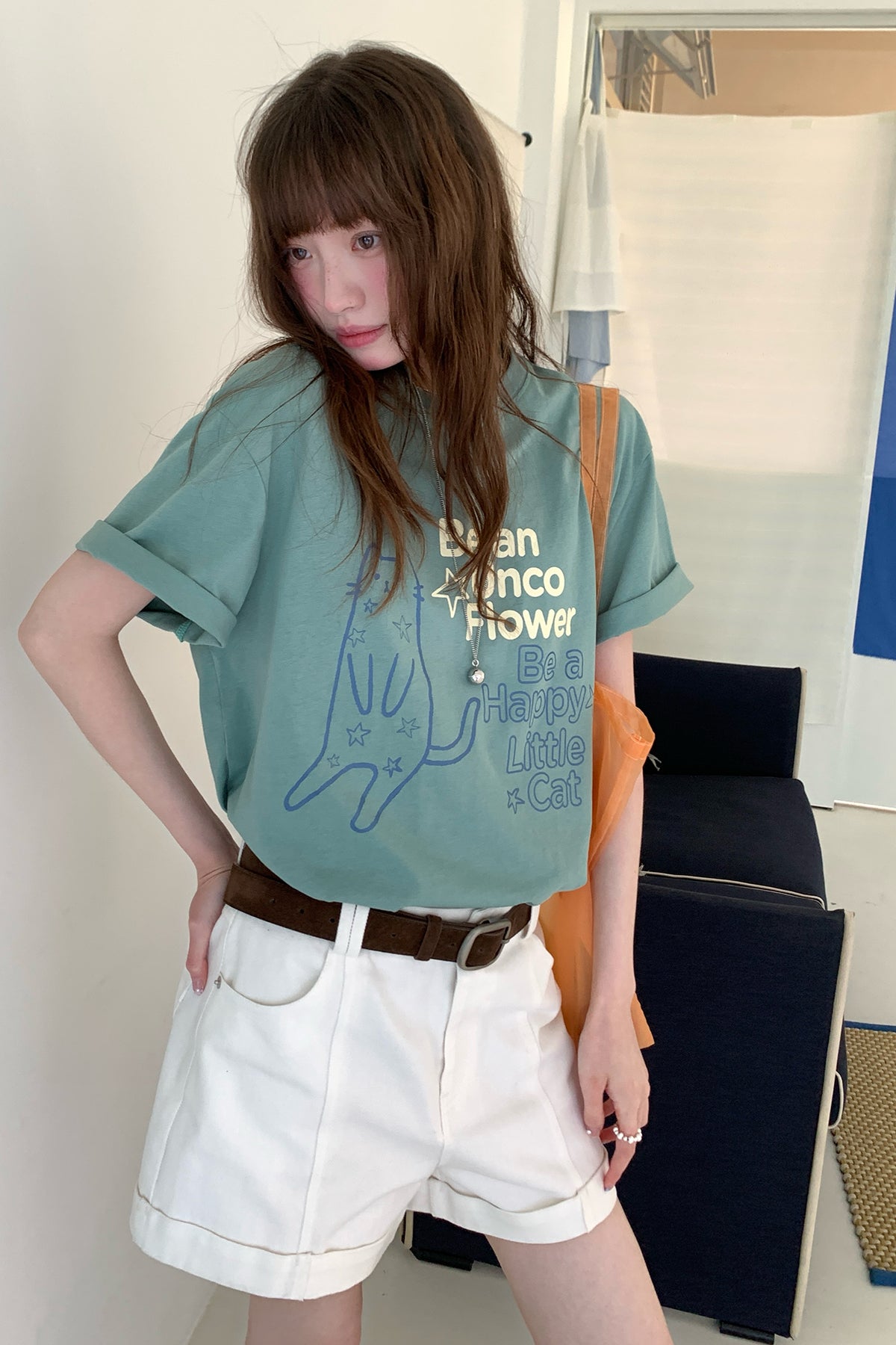 RAINY韓国版痩せ見えプリーツカジュアルショートパンツ26SB23780X