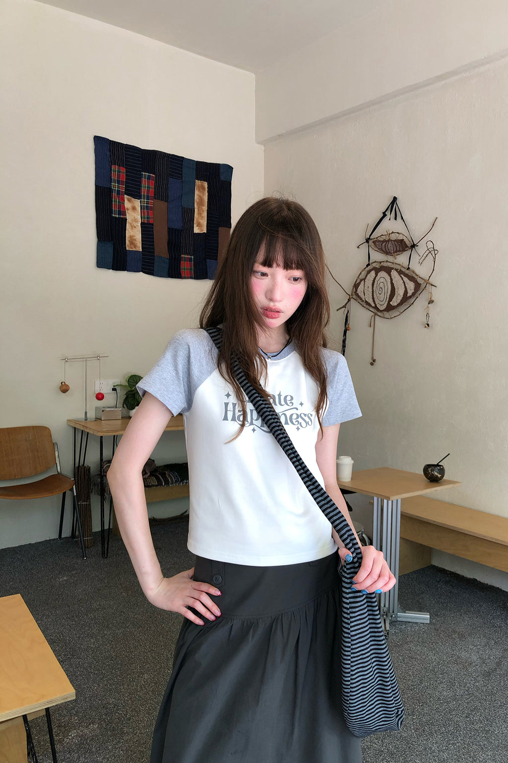 RAINYラグランスリーブアルファベットTシャツ26SA23881J