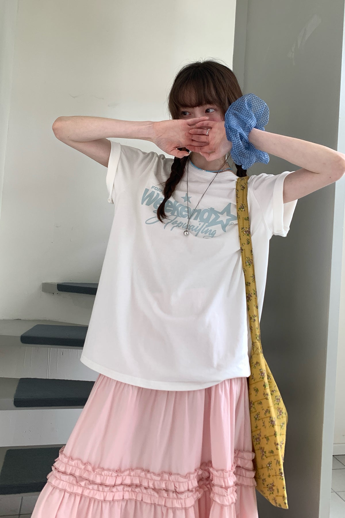 RAINYシンプルカジュアルアメリカンレトロプリントTシャツ26SA23762X