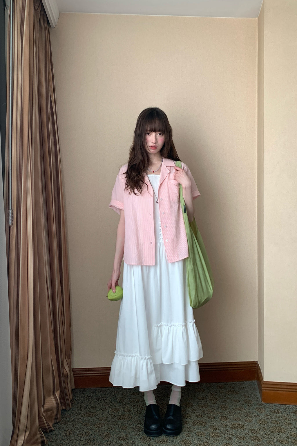 RAINY夏のフレッシュでラフなキューバネックシャツ26SA43693J