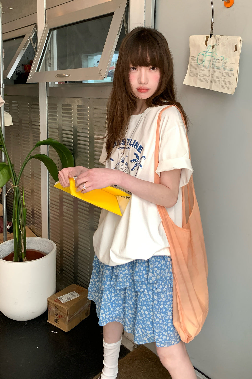RAINY夏の明媚感変則半身スカート26SC13706J