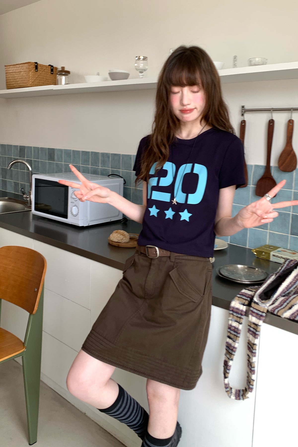 RAINYデジタルプリントラウンドネック半袖Tシャツ26SA23739Y