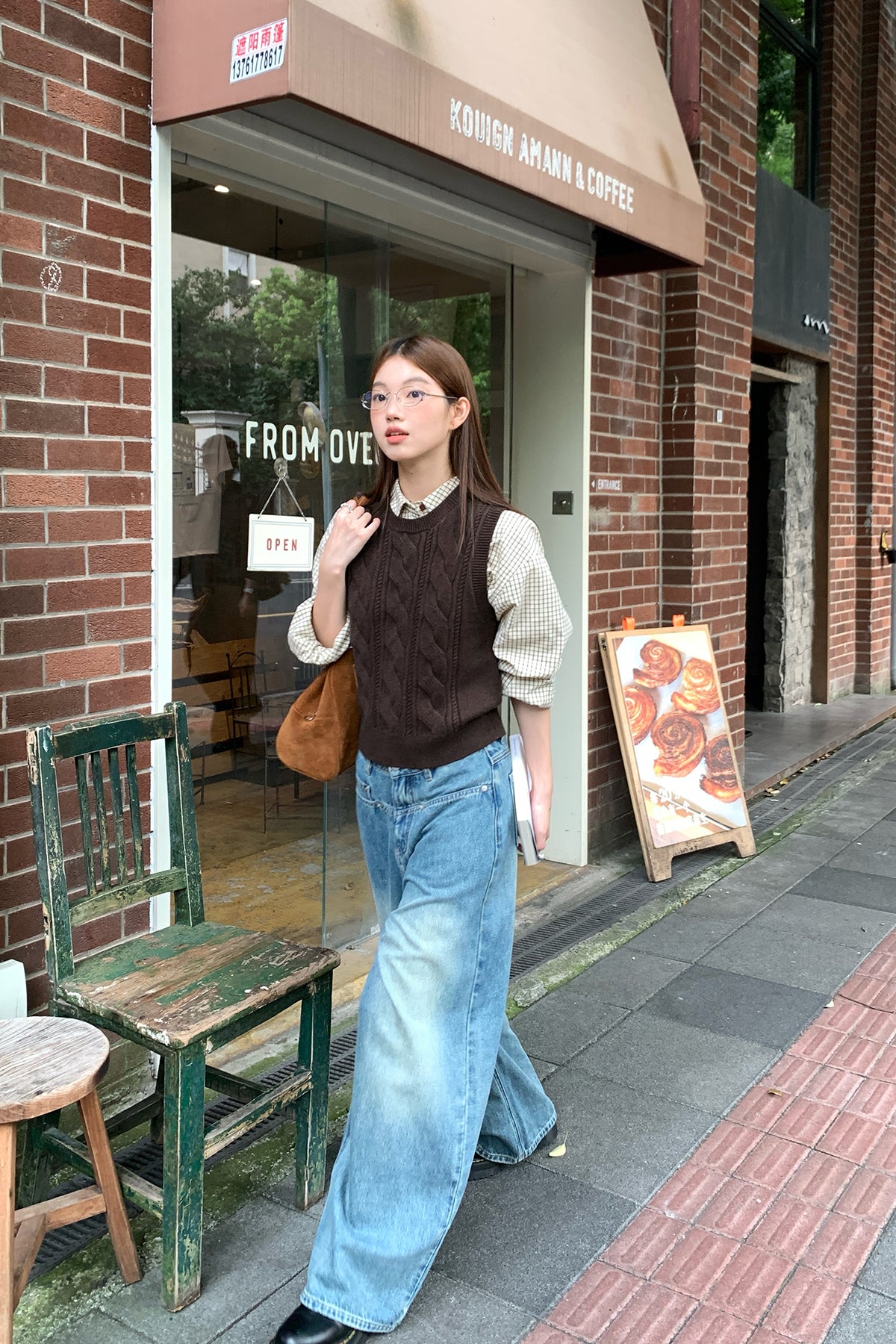 RAINY韓系定番麻編みベスト26FG23933X