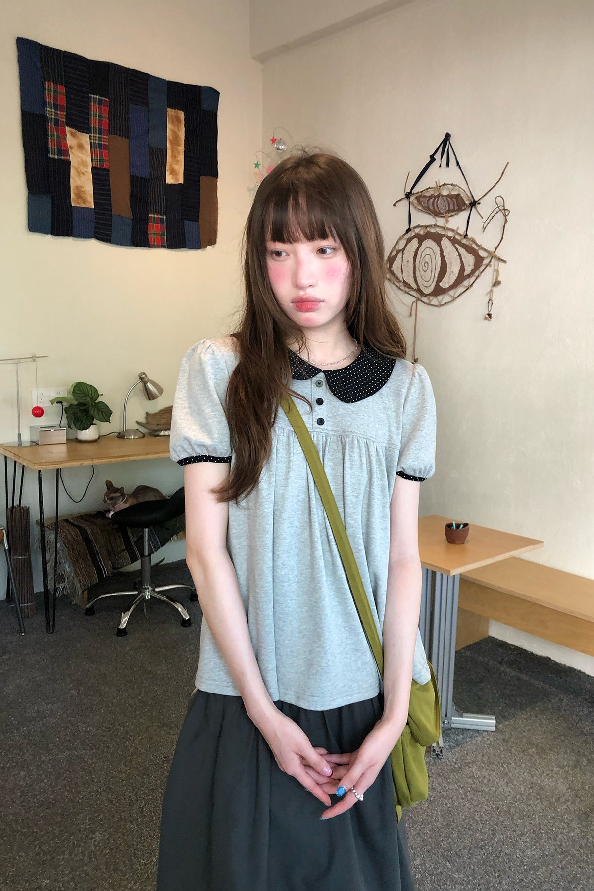 RAINYドットドールネックカラーTシャツ26SA23850S
