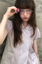 RAINY 甘美レトロアカデミック風ダブルボタンダウンシャツ26SA43754J