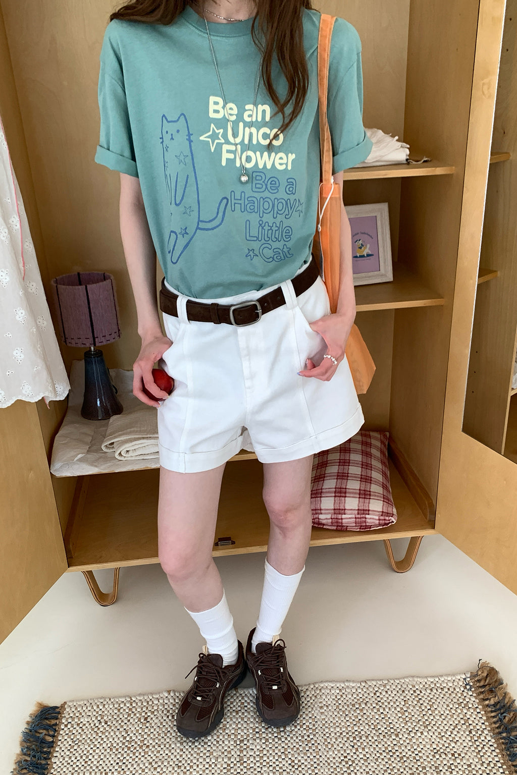 RAINY韓国版痩せ見えプリーツカジュアルショートパンツ26SB23780X