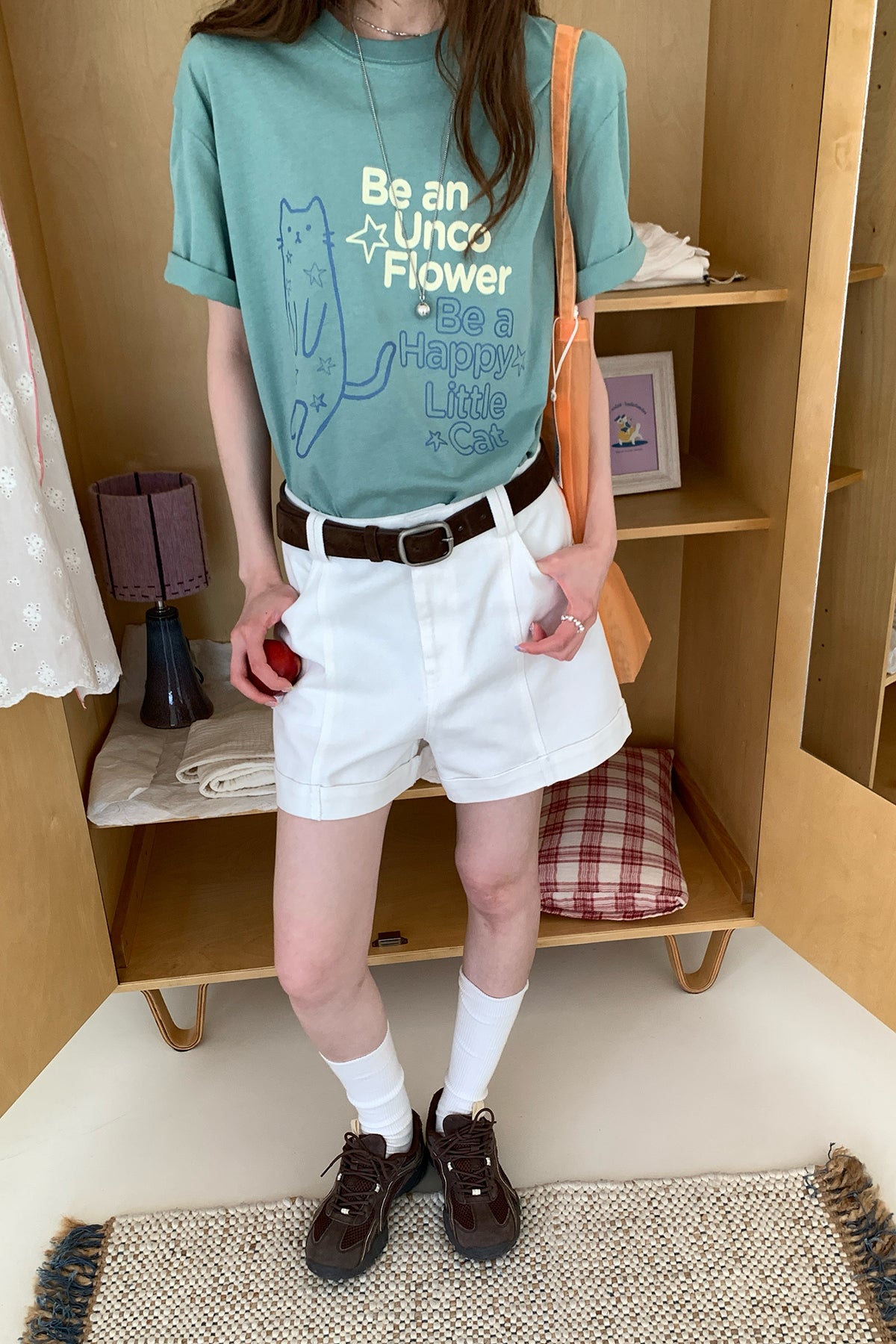 RAINY韓国版痩せ見えプリーツカジュアルショートパンツ26SB23780X