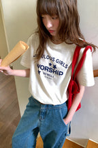 RAINYアメリカンアルファベットプリントTシャツ26SA23785S