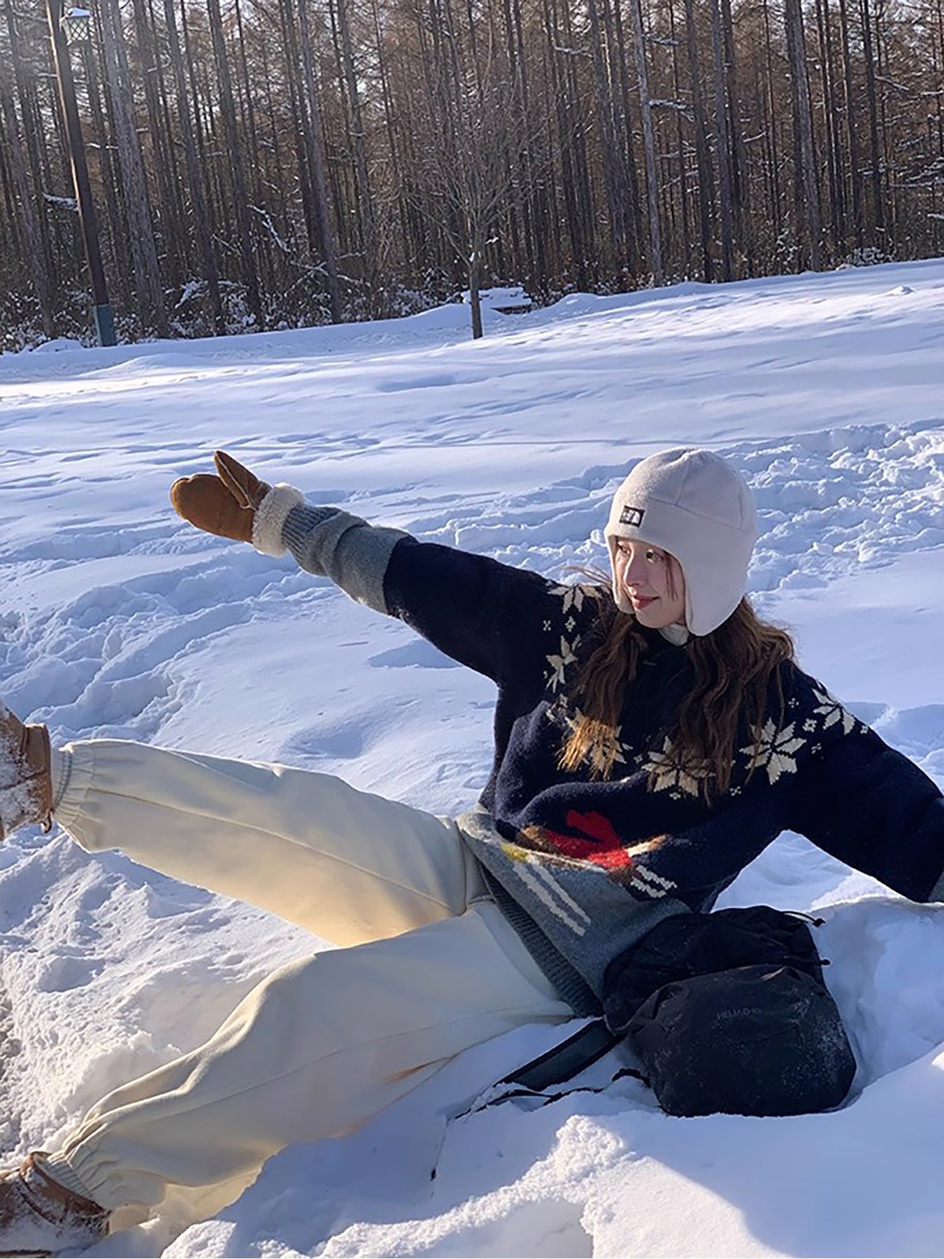 RAINY 慵懒直筒加厚加绒保暖运动裤秋冬女百搭卫裤松紧腰抽绳裤子