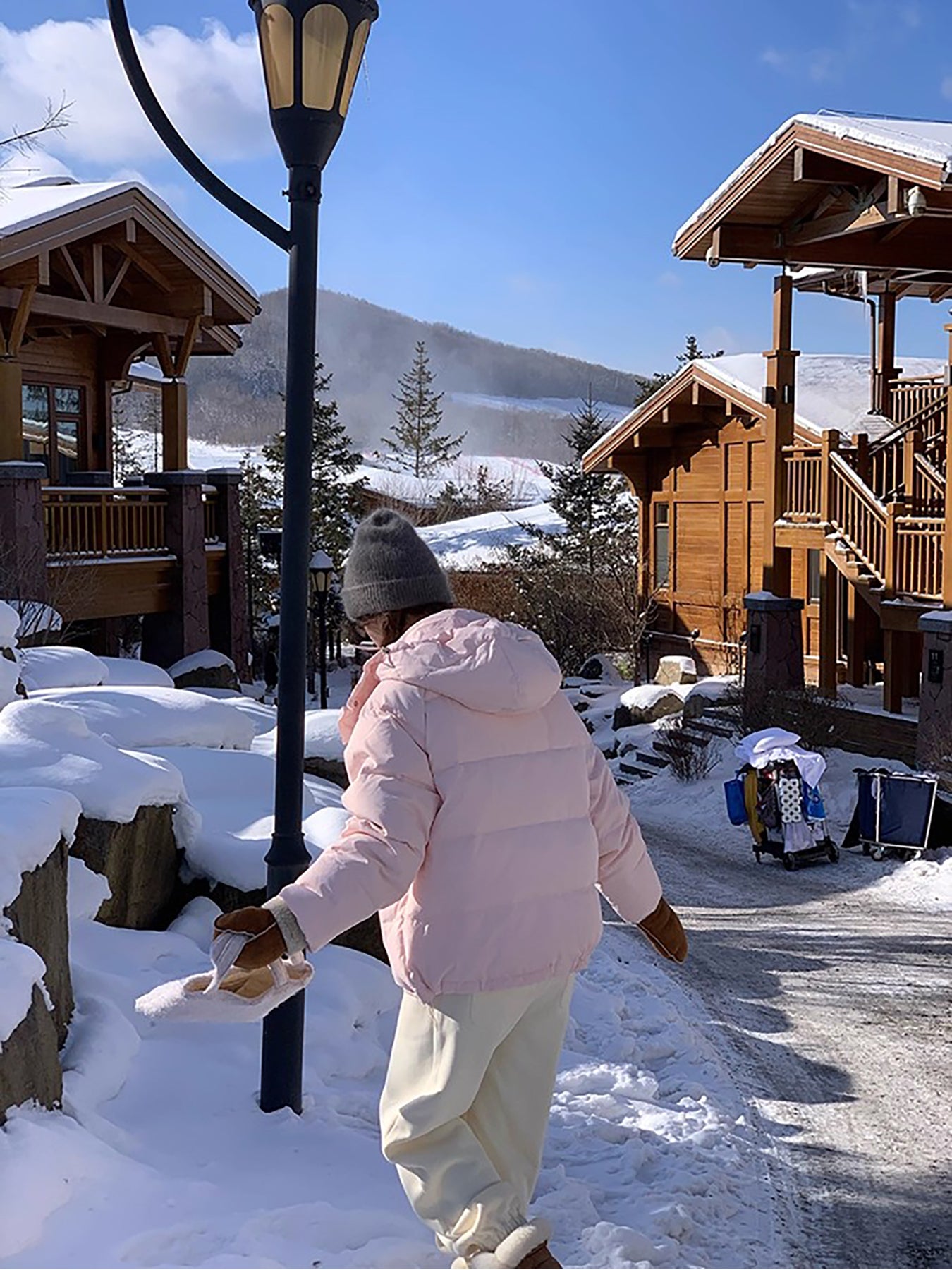 RAINY 慵懒直筒加厚加绒保暖运动裤秋冬女百搭卫裤松紧腰抽绳裤子