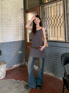RAINYアメリカンレトロ旧ローライズラッフルパンツ夏女に 25SB23084J