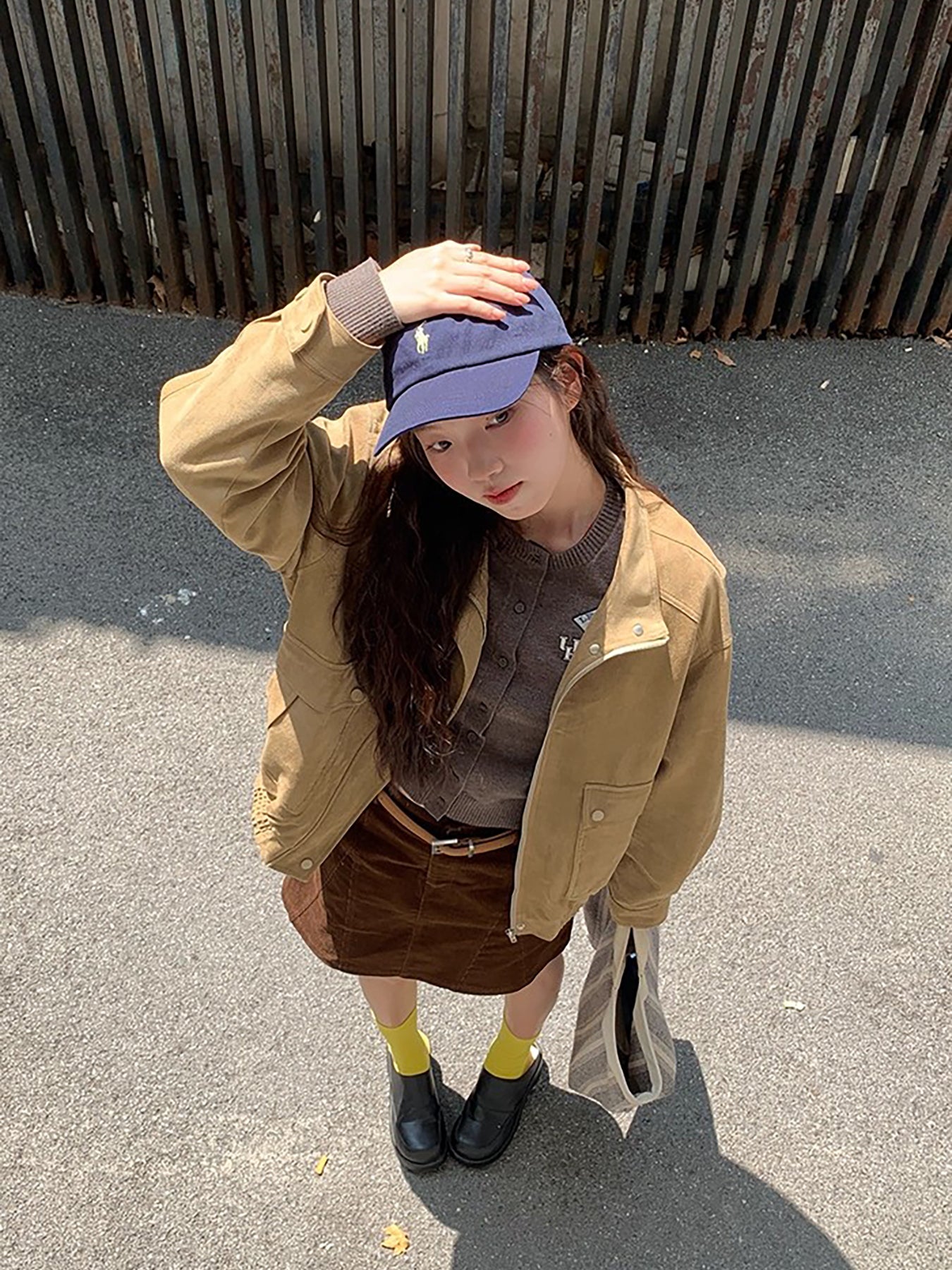 RAINY レトロコーデュロイミディスカート 春/秋 レディース ルーズフィット Aライン ハイウエスト ショートスカート 万能