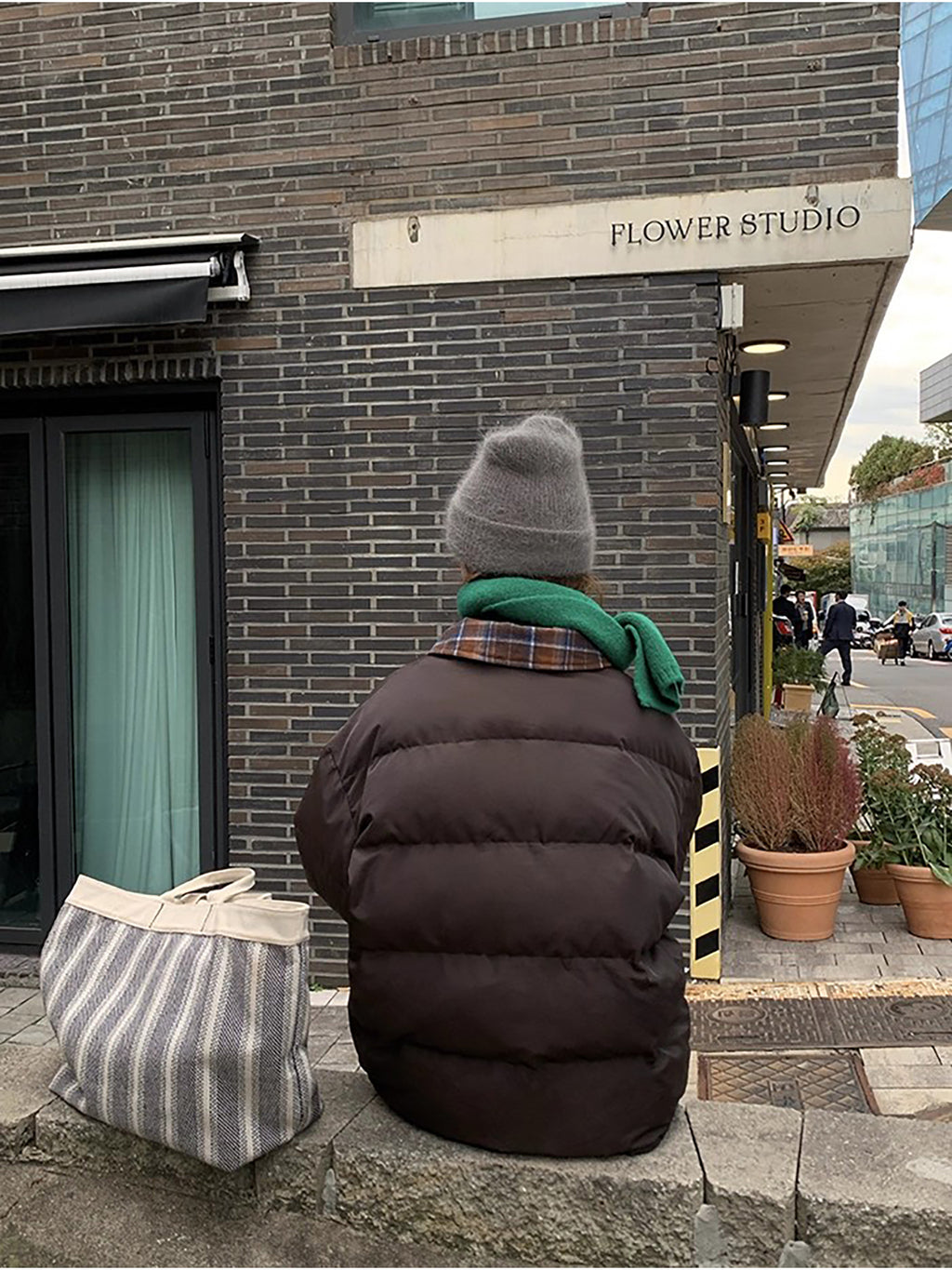 RAINY 短款设计感拼接格纹翻领棉服冬季女韩系宽松棉衣保暖外套