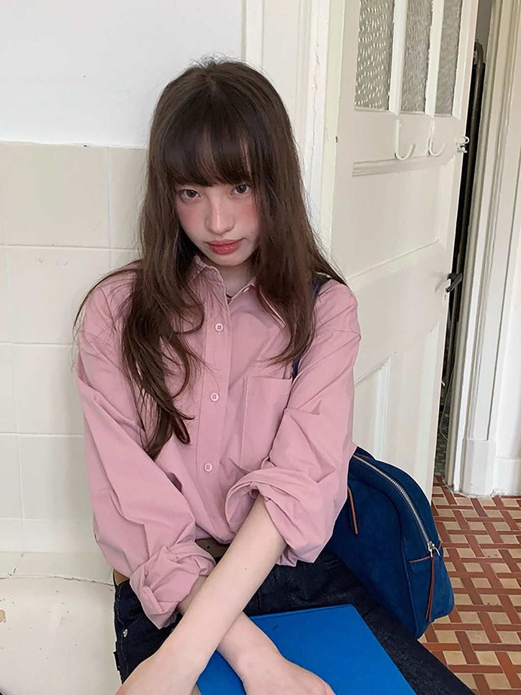 RAINY 经典纯色基础长袖衬衫春秋女翻领2025新款百搭文艺衬衣上衣