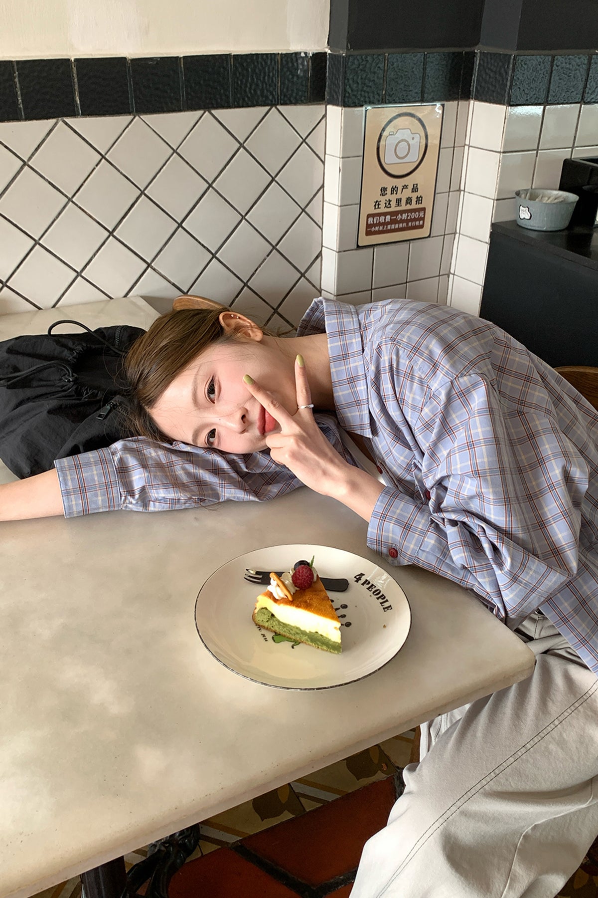 RAINY レトロドロップショルダーゆったりチェックシャツ女性 25SA43072Y